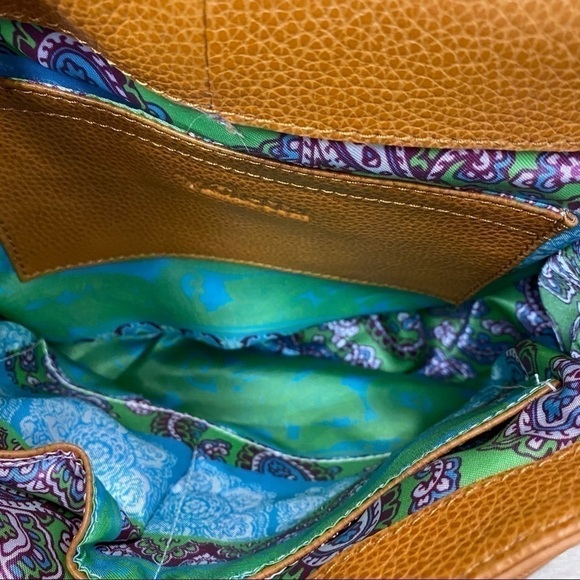 Violetta Saddle Crossbody Mustard Yellow Pebbled Leather Bag - Picture 10 of 16